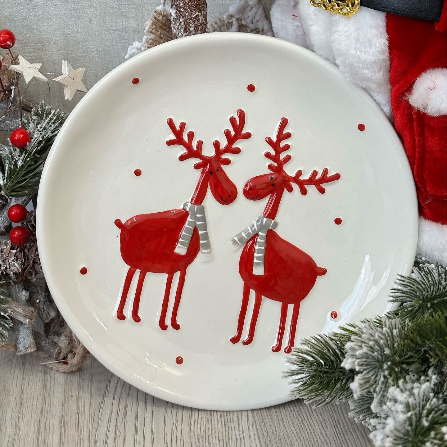 Conjunto Natalino de Porcelana com 5 Peças