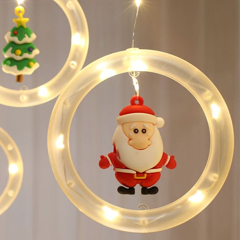 Iluminação Natalina LED Colorida do Papai Noel para Janela com Conexão USB