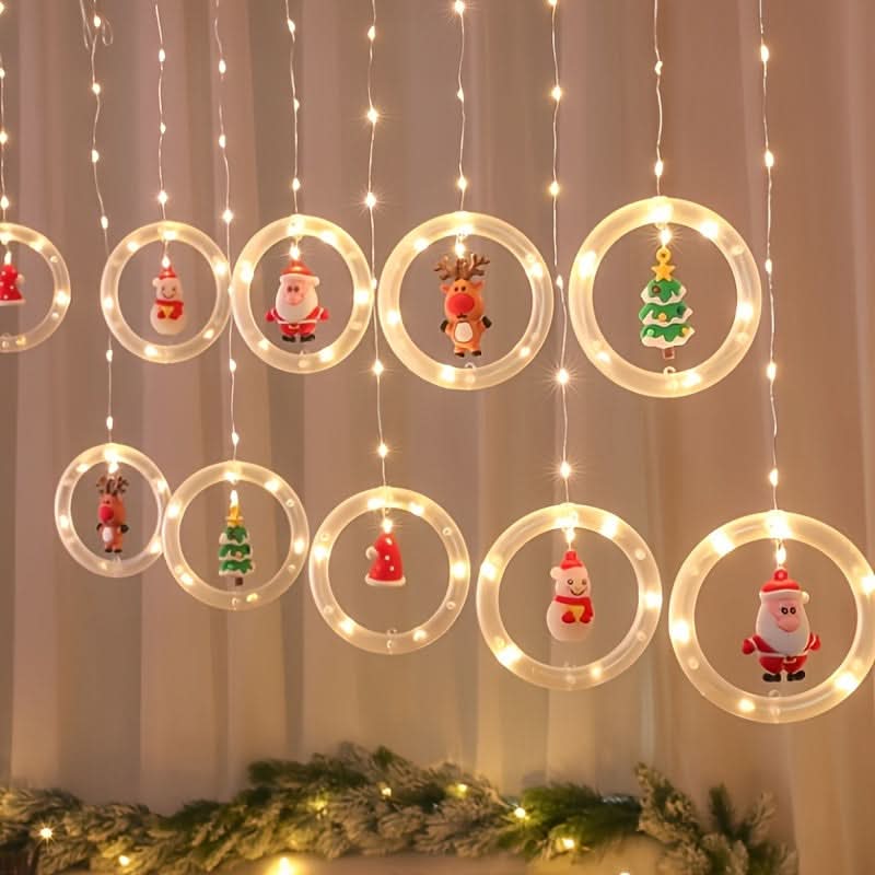 Iluminação Natalina LED Colorida do Papai Noel para Janela com Conexão USB