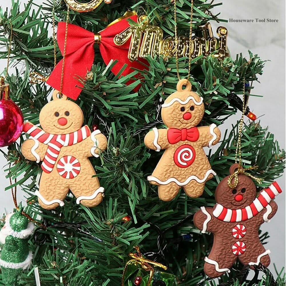 Conjunto de 25 Pingentes de Homem de Gengibre para Decoração de Árvore de Natal