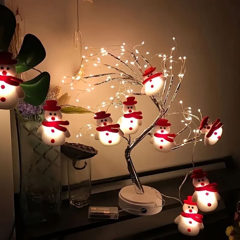 10 Luzes de Corda LED com Tema de Boneco de Neve