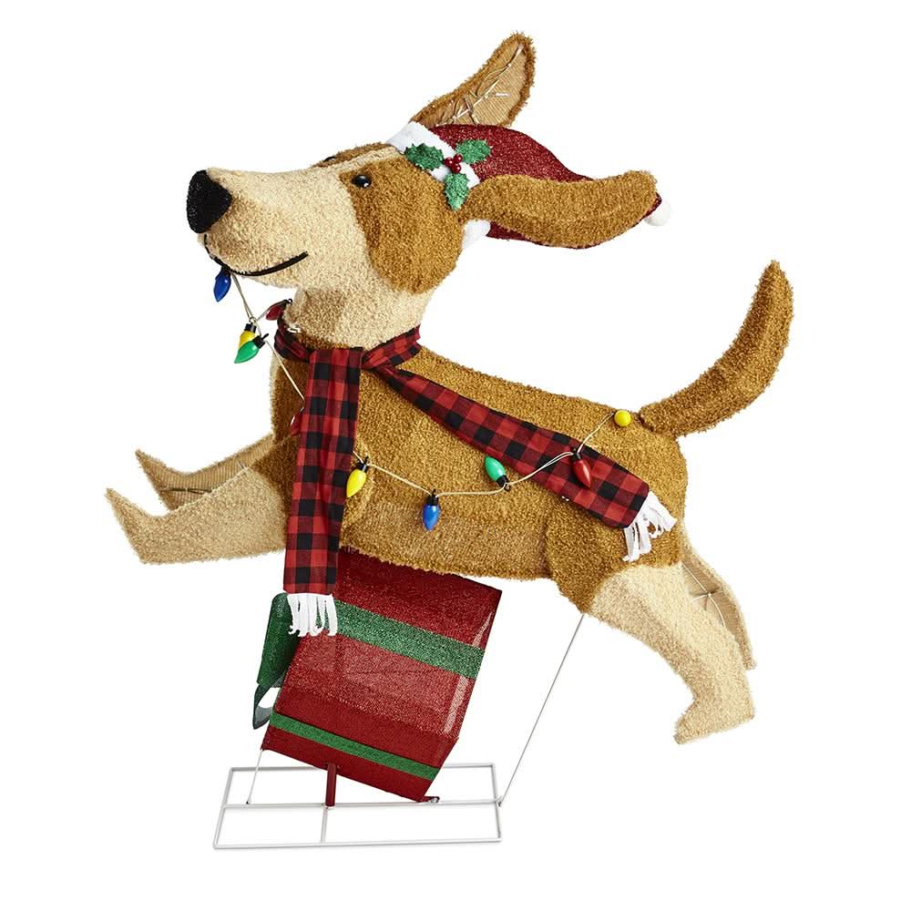 Feliz Cachorrinho de Natal Saltitante com 144 LEDs Coloridos