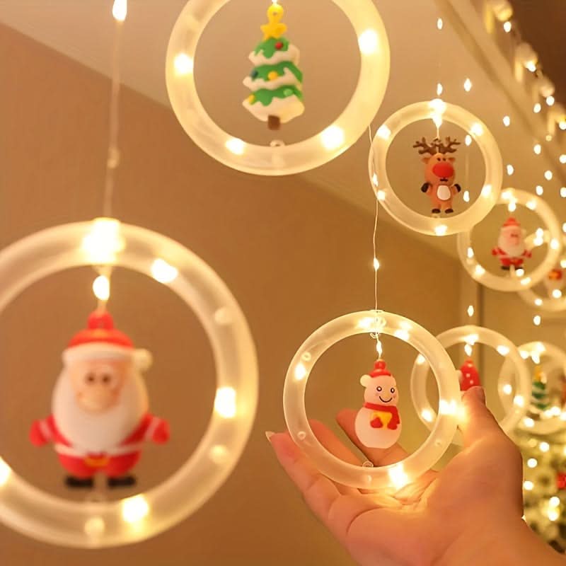 Iluminação Natalina LED Colorida do Papai Noel para Janela com Conexão USB