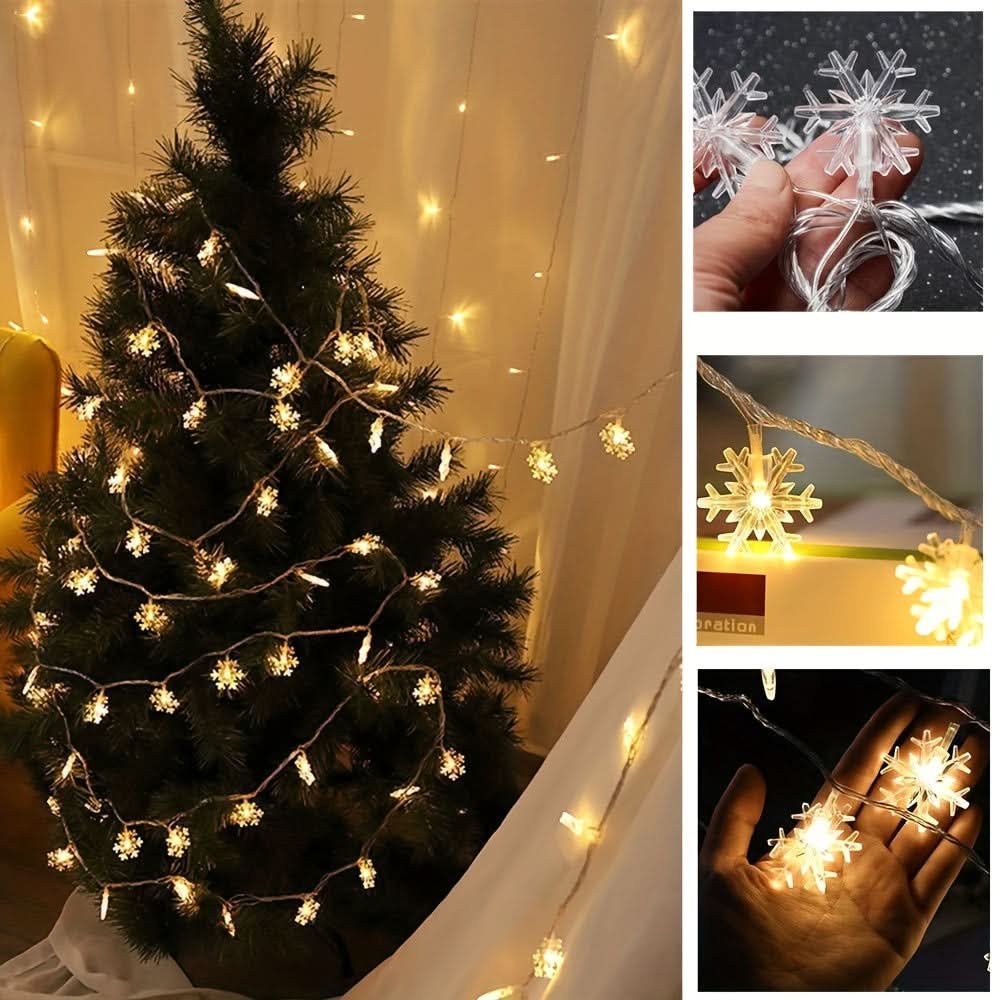 3 Metros de Cortina de Luzes LED em Formato de Floco de Neve