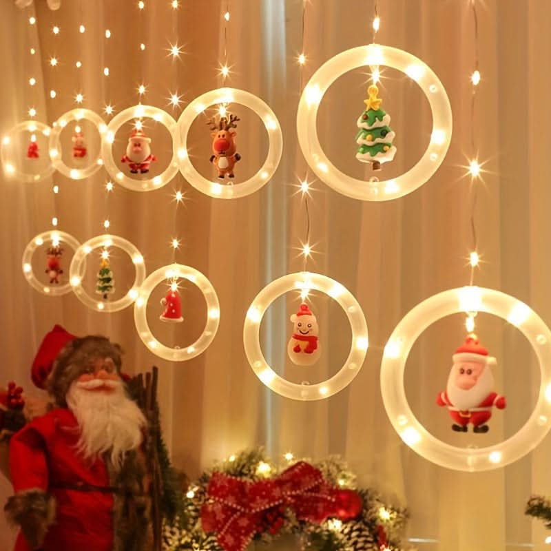 Iluminação Natalina LED Colorida do Papai Noel para Janela com Conexão USB