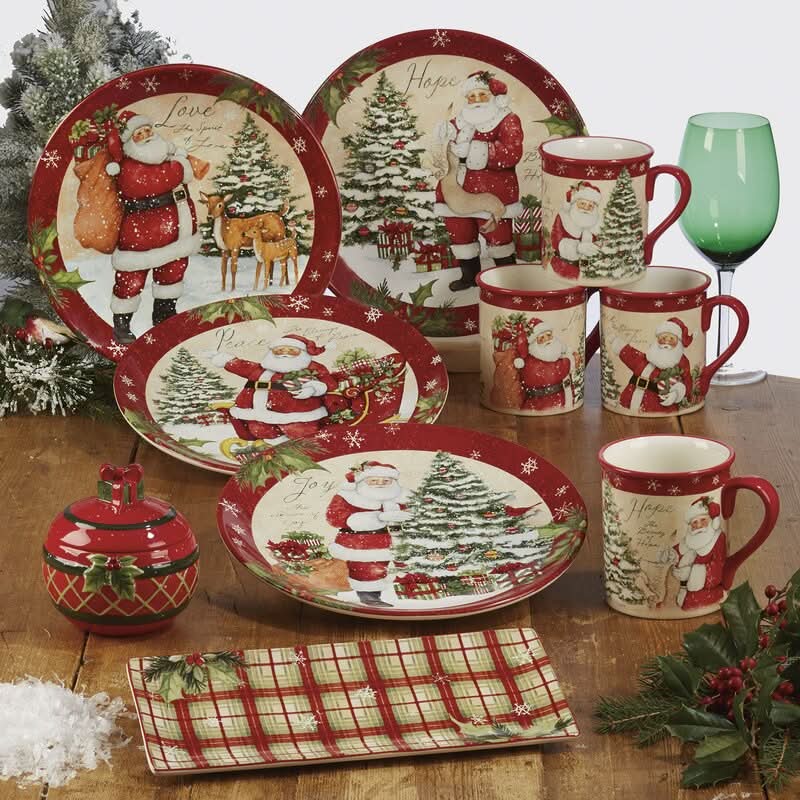 Conjunto de Louça Natalina Holiday Wishes – 16 Peças