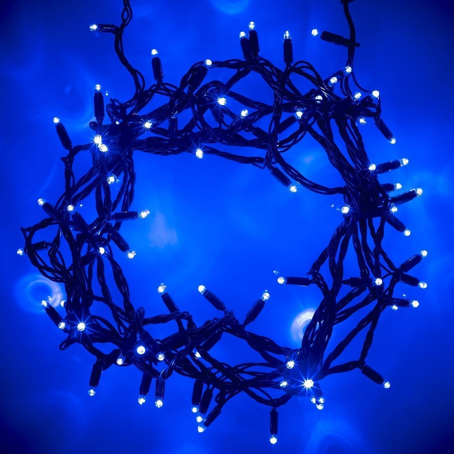 100 Luzes de Natal LED na Cor Azul