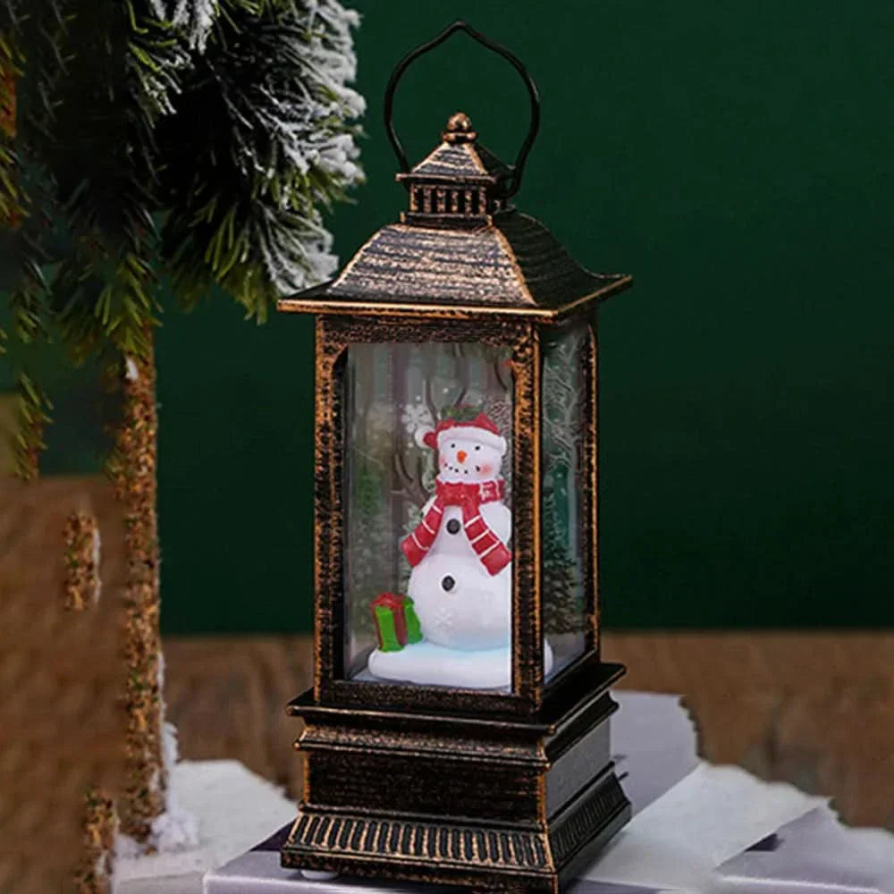 Decoração de Natal: Luz Noturna com Papai Noel e Boneco de Neve