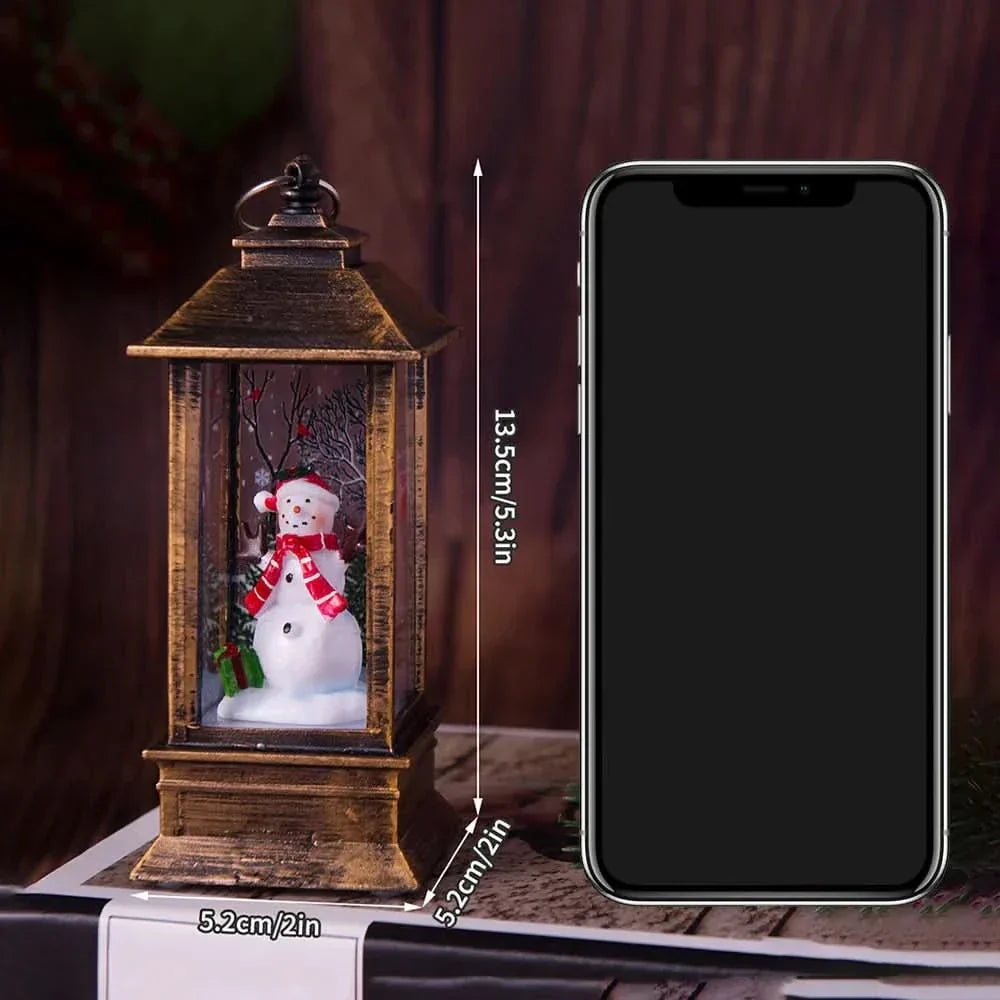 Decoração de Natal: Luz Noturna com Papai Noel e Boneco de Neve
