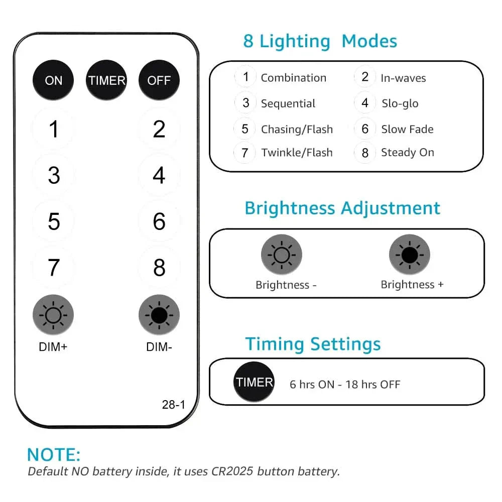 Fadas Luminosas LED à Prova d'Água - Encanto Natalino com Controle Remoto