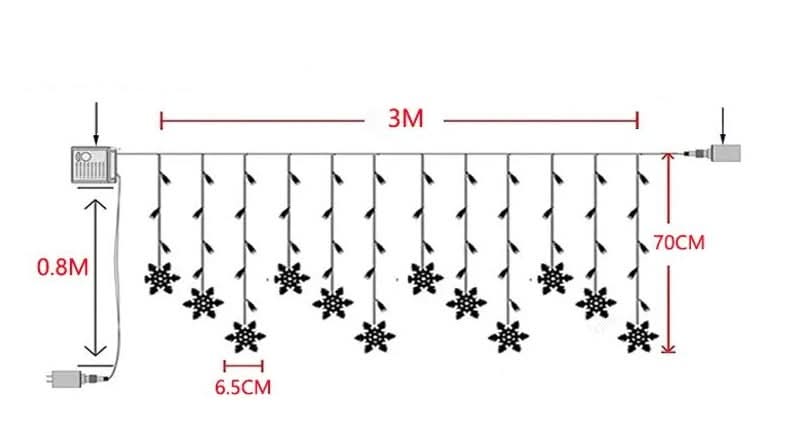 Decoração Natalina em LED: Cortina de Luzes com Flocos de Neve