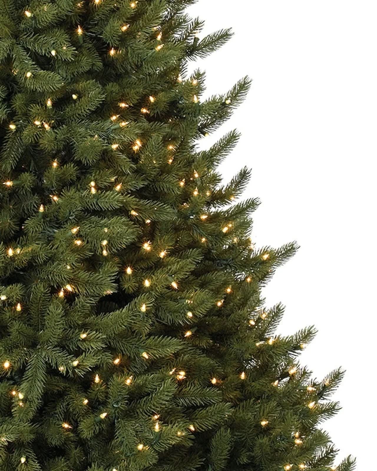 Árvore de Natal Vermont White Spruce com Galhos Flexíveis, Base Metálica e Micro LEDs Integrados