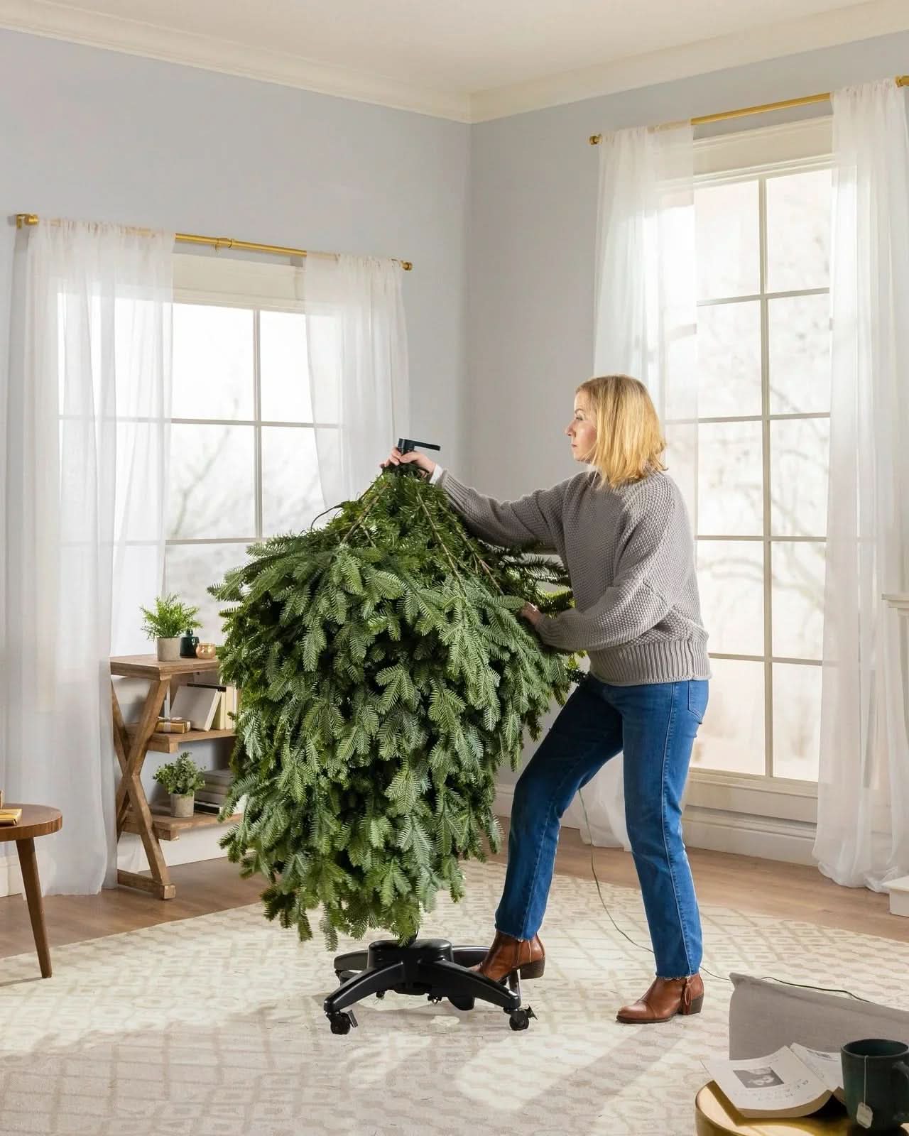 Árvore de Natal Verde Premium com Galhos Flexíveis, Base Metálica com Rodas e Micro LEDs Integrados