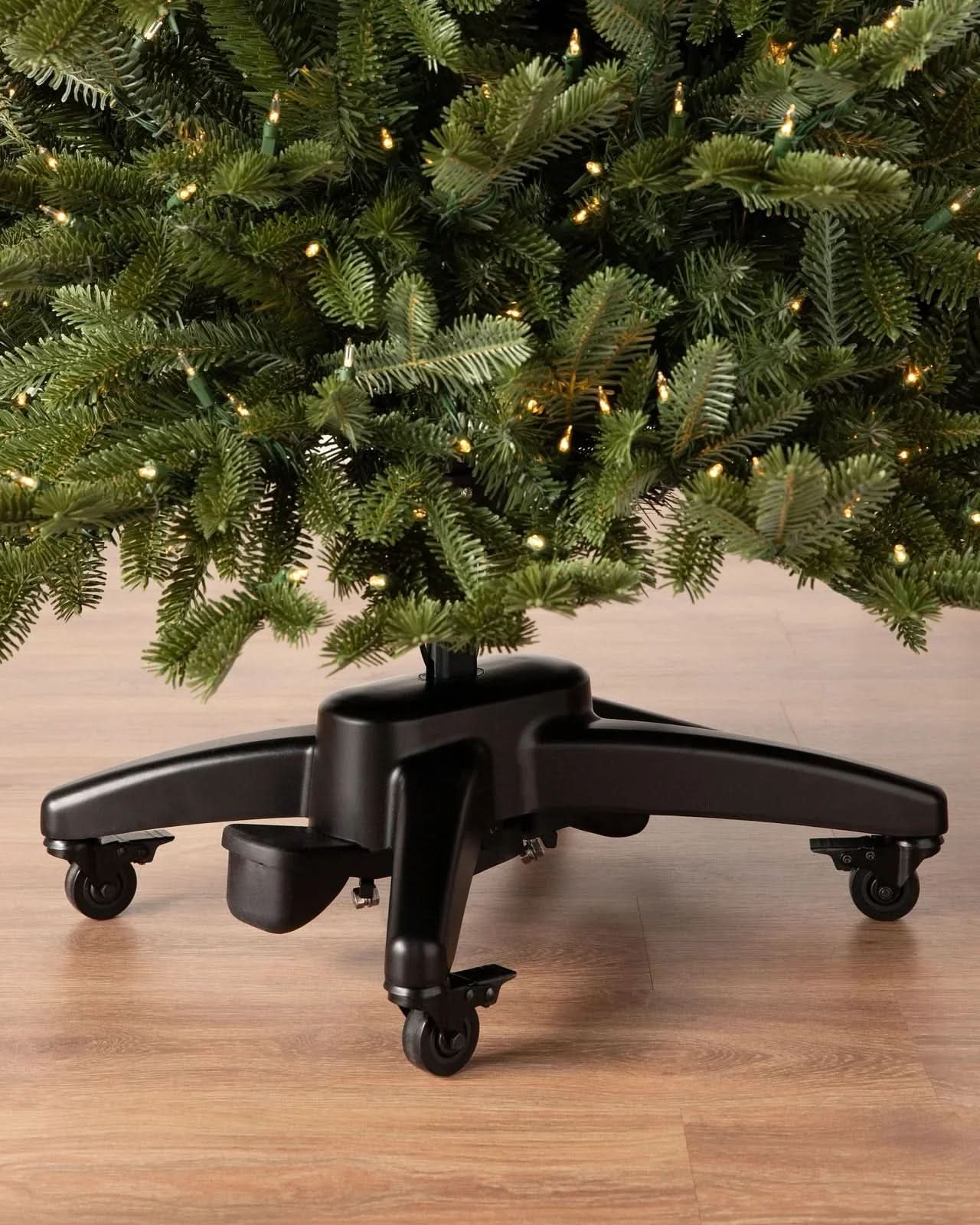 Árvore de Natal Verde Premium com Galhos Flexíveis, Base Metálica com Rodas e Micro LEDs Integrados