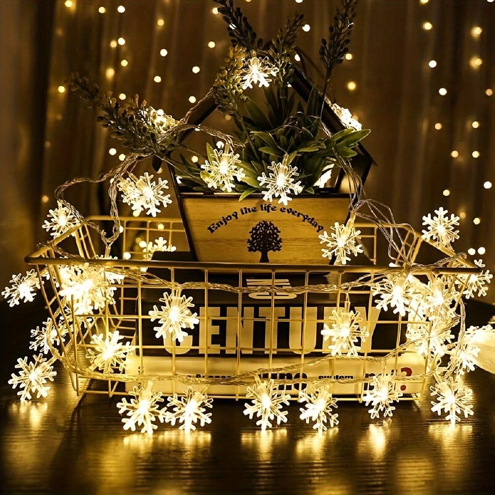 3 Metros de Cortina de Luzes LED em Formato de Floco de Neve