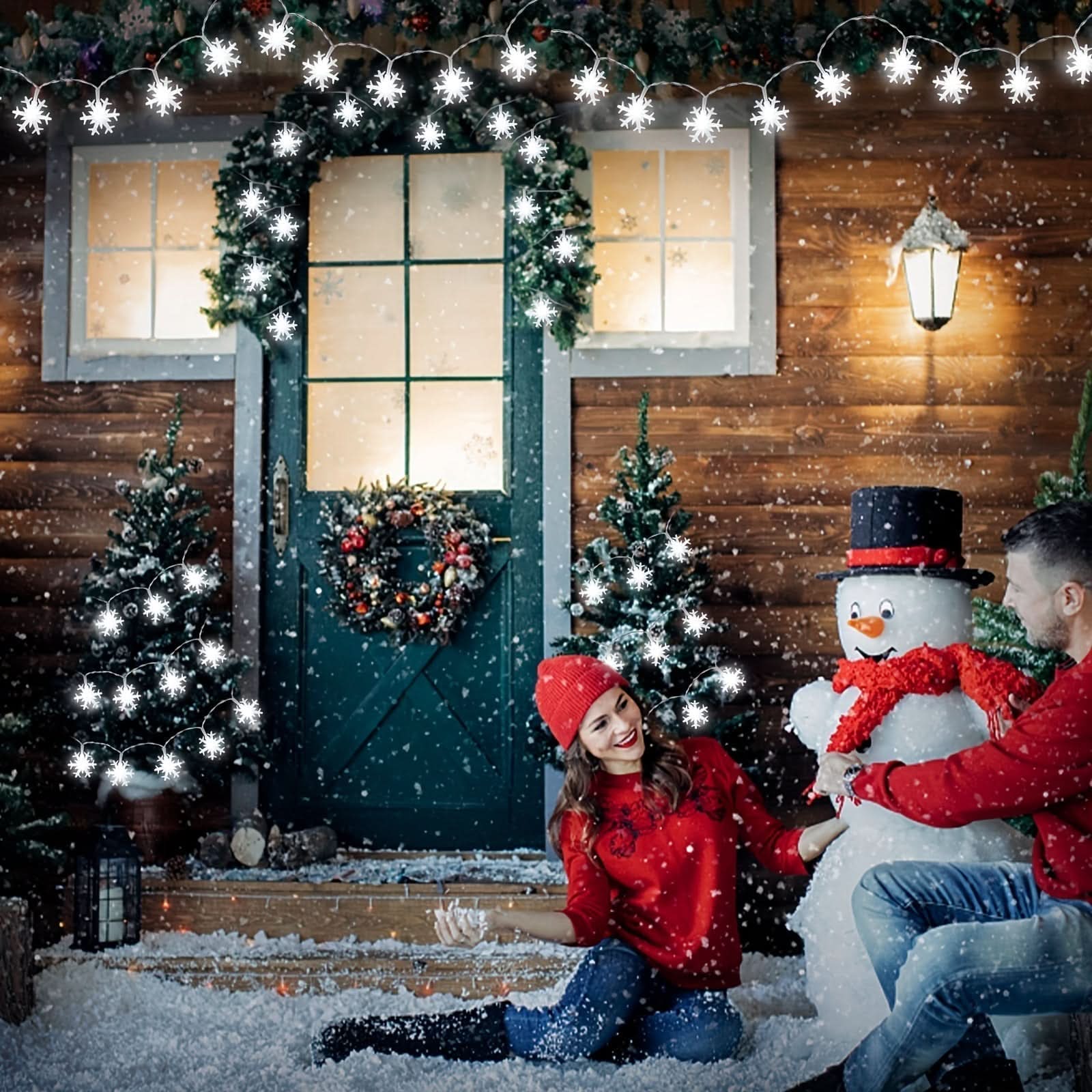 3 Metros de Cortina de Luzes LED em Formato de Floco de Neve