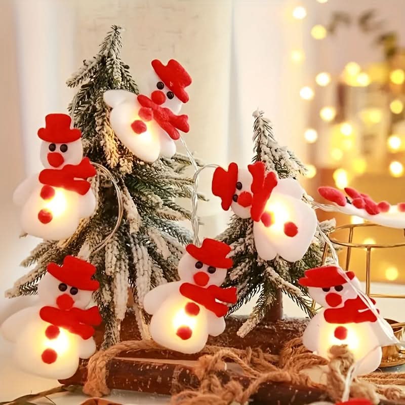 10 Luzes de Corda LED com Tema de Boneco de Neve