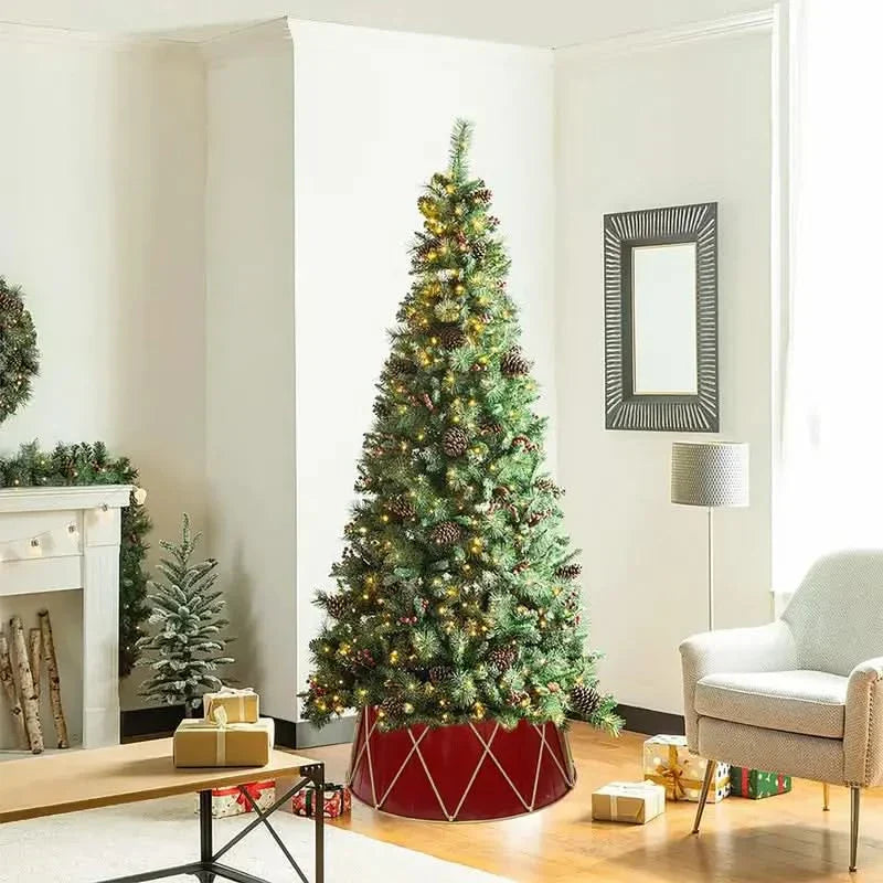 Saia de Natal em Metal com Detalhes em Corda Dourada - 70x50x28cm