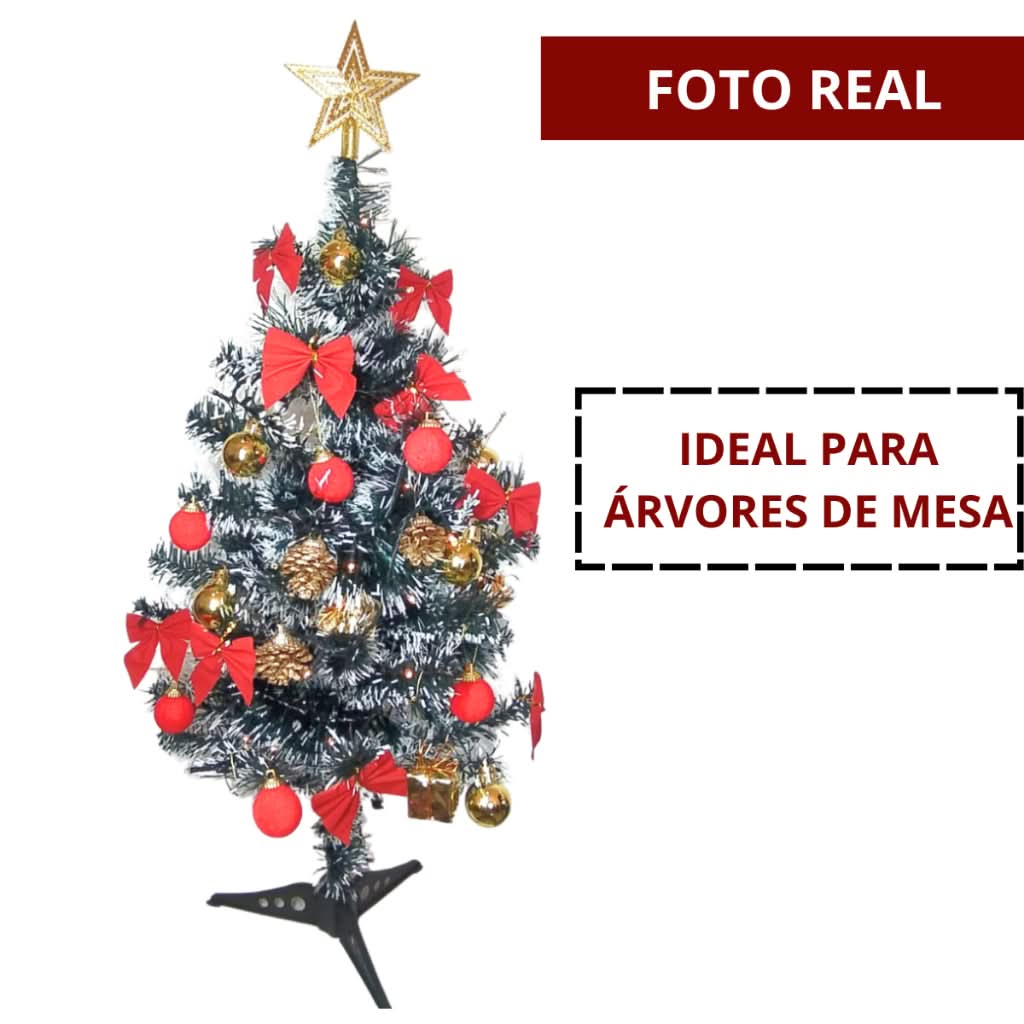 Conjunto de 35 Enfeites de Natal para Decoração de Árvore/Pinheiro: Bolinhas, Luzes Pisca-Pisca e Pendentes Luxuosos
