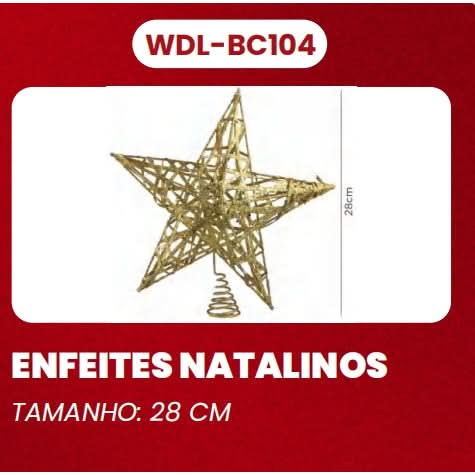 Estrela Decorativa para Árvore de Natal - 28 cm