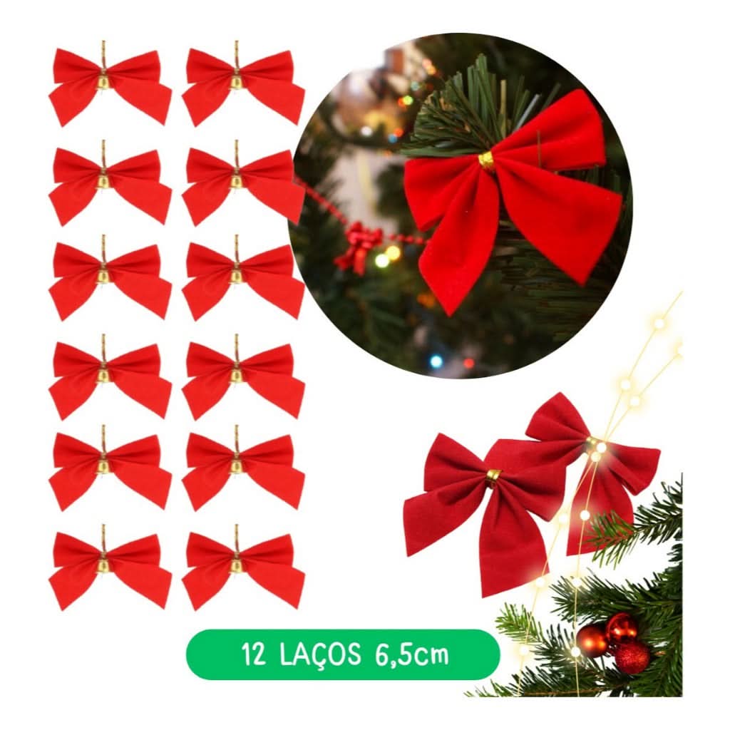 Kit 56 Enfeites para Decoração de Árvore de Natal - Bolinhas Pendentes com Luzes