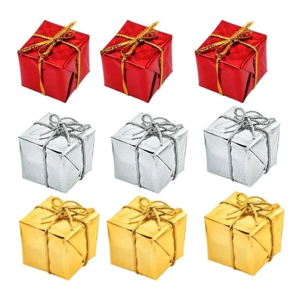 Kit de 125 Enfeites Pendentes para Árvores de Natal - Bolinhas com Luzes LED Pisca-Pisca