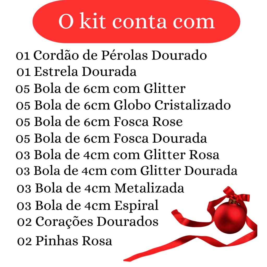Conjunto Decorativo de Enfeites - 38 Peças