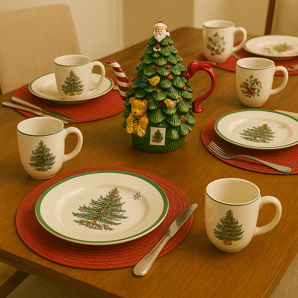 Conjunto de Mesa Temática de Natal - 5 Peças