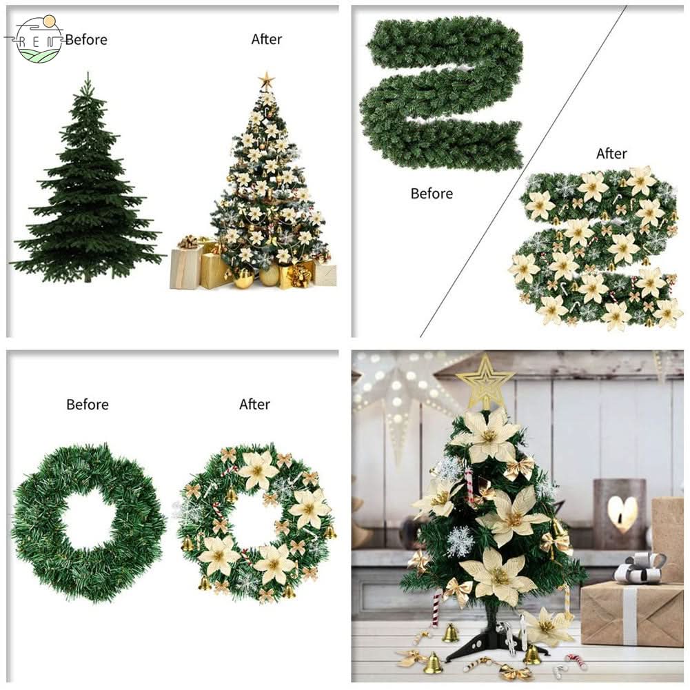 Conjunto de 120 Enfeites de Natal para Decoração de Árvore