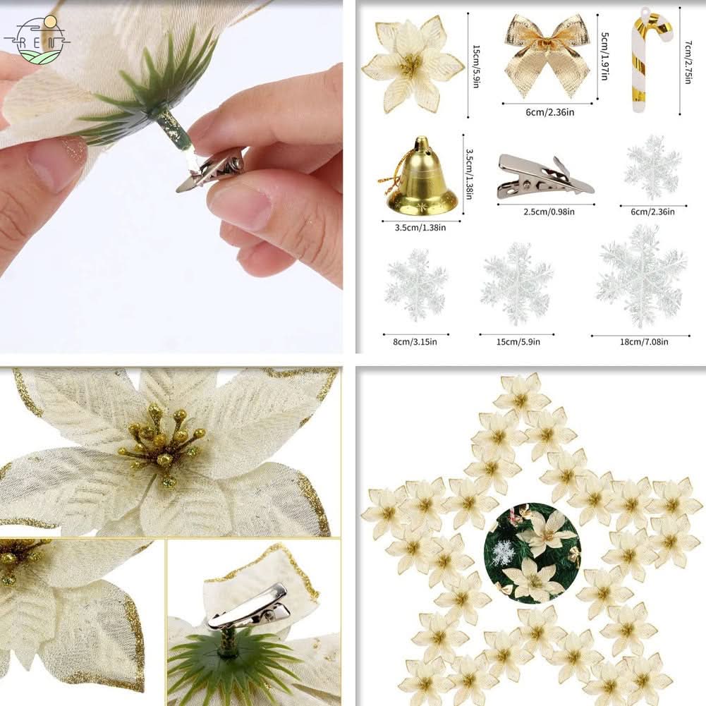 Conjunto de 120 Enfeites de Natal para Decoração de Árvore