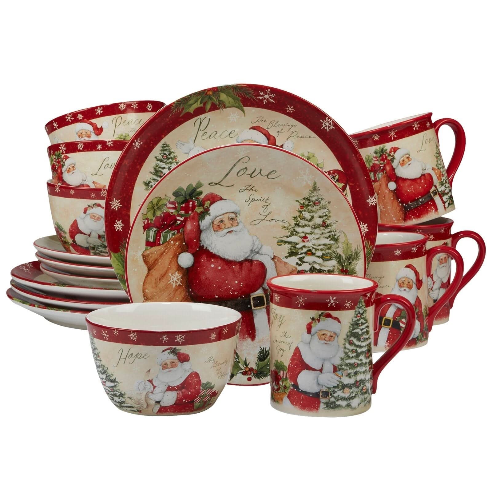 Conjunto de Louça Natalina Holiday Wishes – 16 Peças