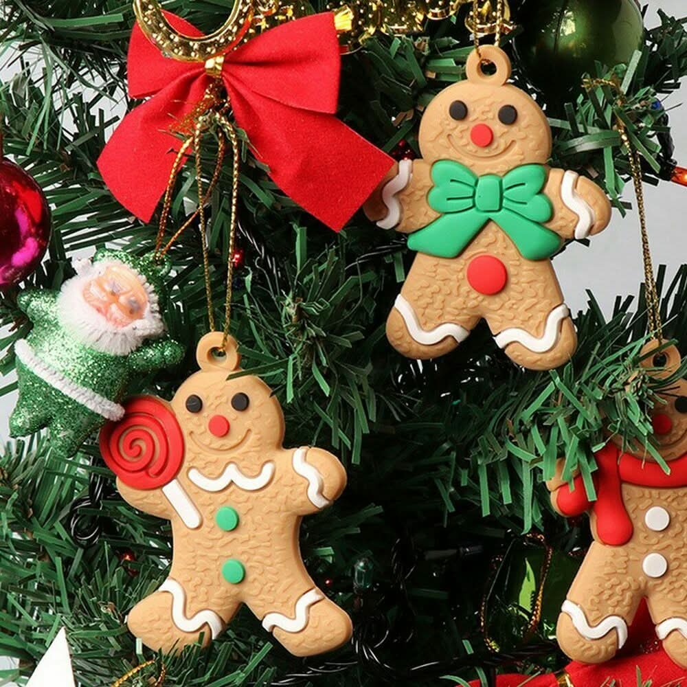 Conjunto de 25 Pingentes de Homem de Gengibre para Decoração de Árvore de Natal