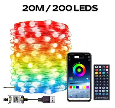 Pisca-Pisca LED Natalino Inteligente - Controle pelo Celular com 16 Milhões de Cores