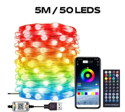Pisca-Pisca LED Natalino Inteligente - Controle pelo Celular com 16 Milhões de Cores