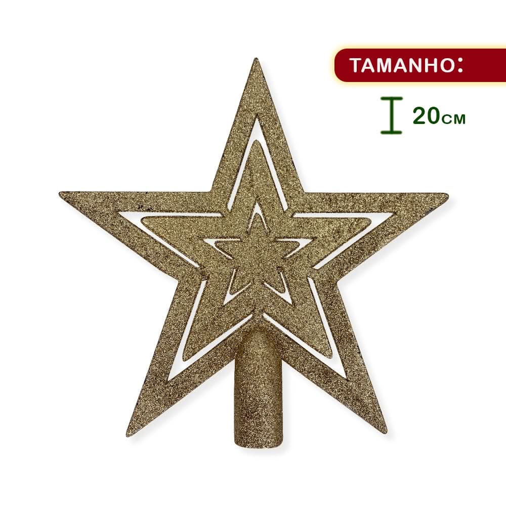 Conjunto de Enfeites de Natal: Bolas e Estrelas Douradas e Vermelhas - Completo