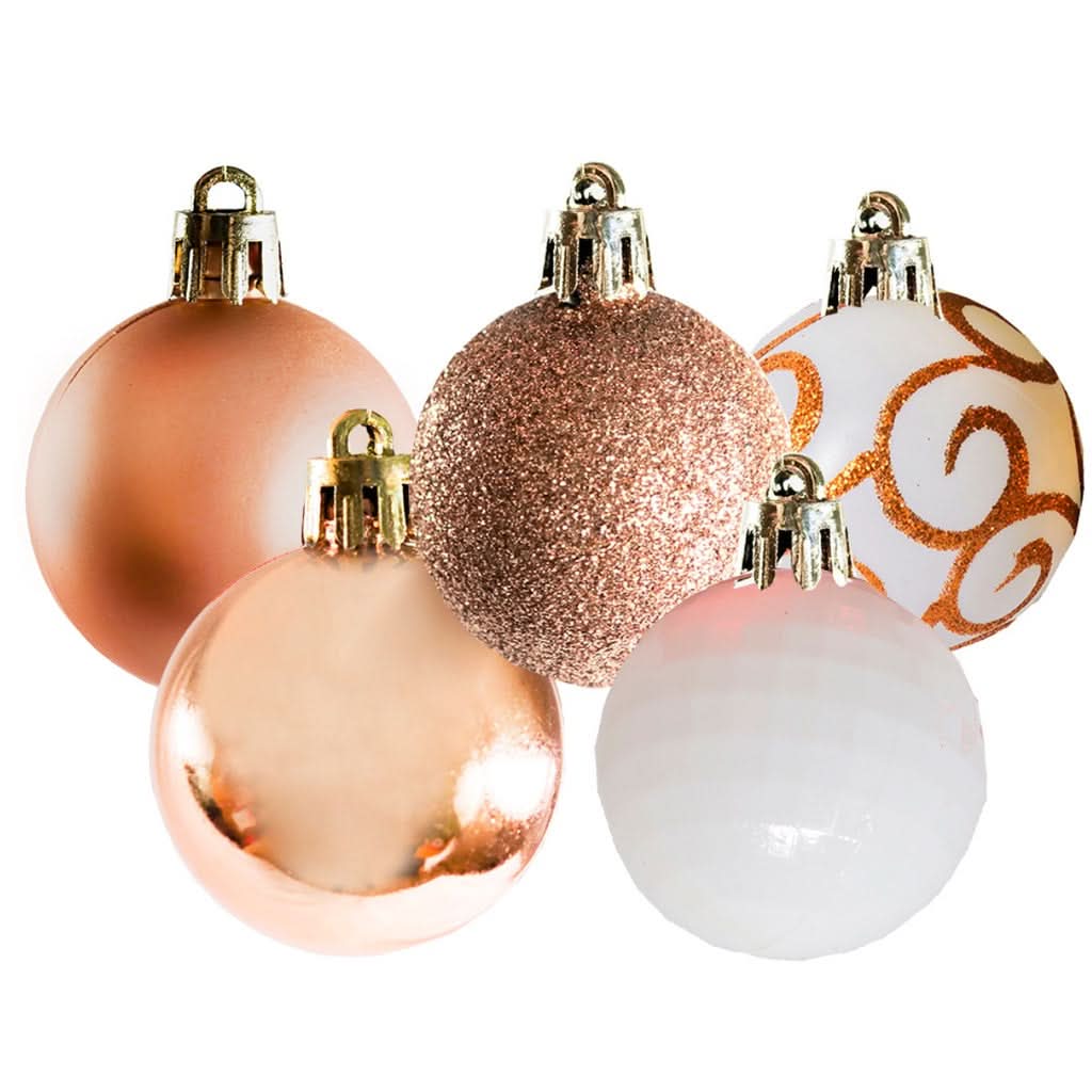 Conjunto de 40 Bolas de Natal Sortidas 5cm - Vermelho e Rosa Master Christmas