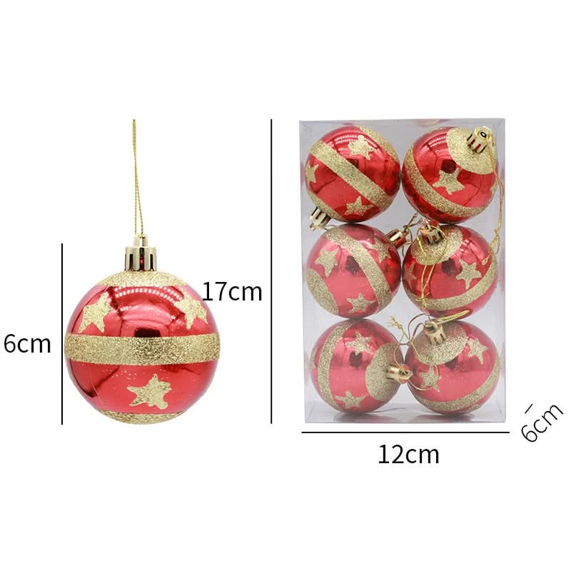 Conjunto de 6 Bolas de Natal