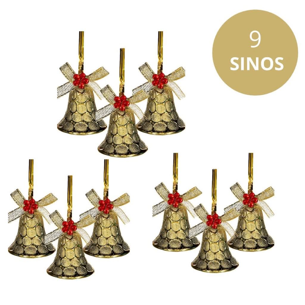 Kit 77 Enfeites para Árvore de Natal com Bolinhas e Luzes de LED