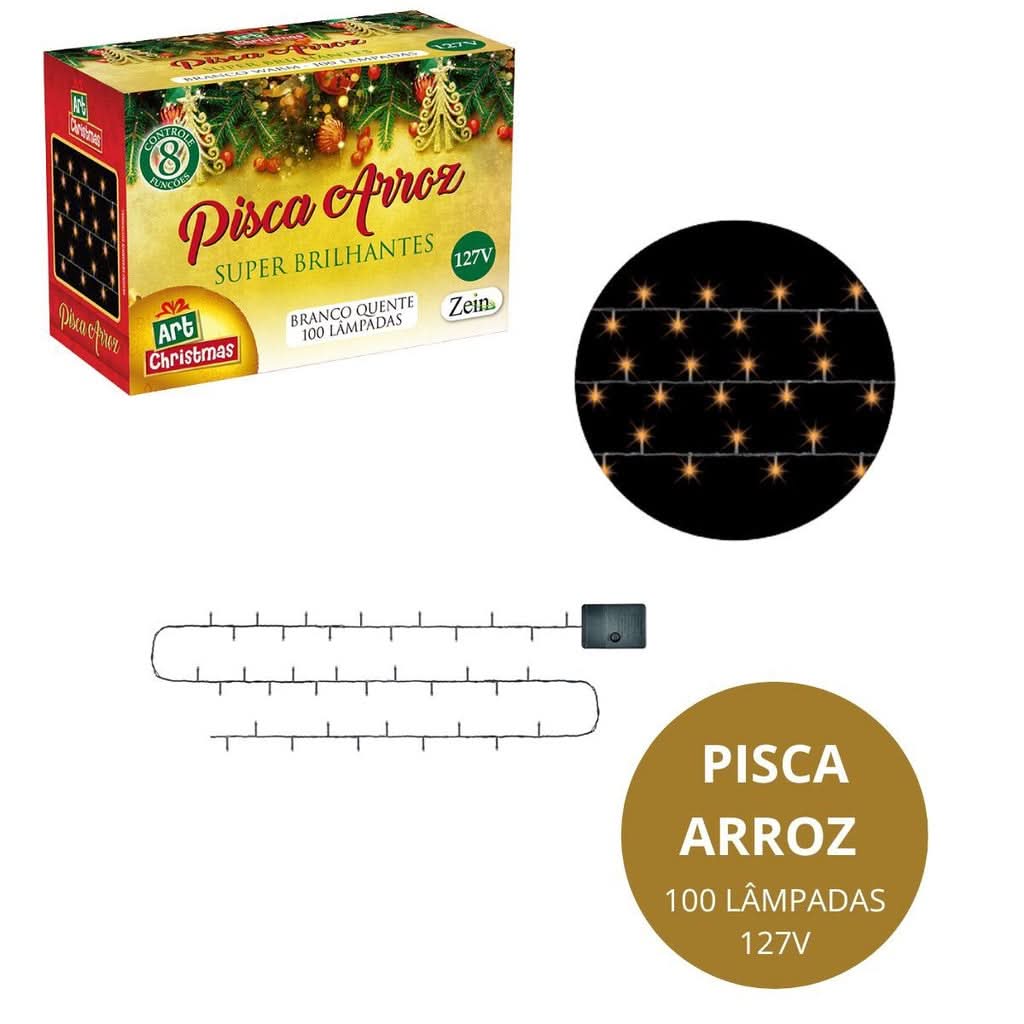 Kit 77 Enfeites para Árvore de Natal com Bolinhas e Luzes de LED