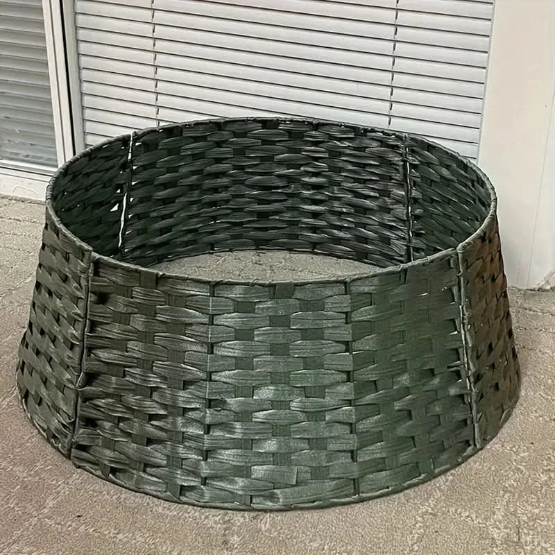 Saia de Natal Rústica Verde Escuro para Árvore - 64x40x20 cm