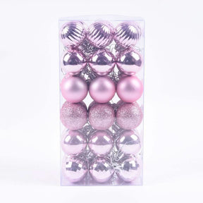 Conjunto de 36 Bolas Coloridas de Natal com Glitter - 4cm