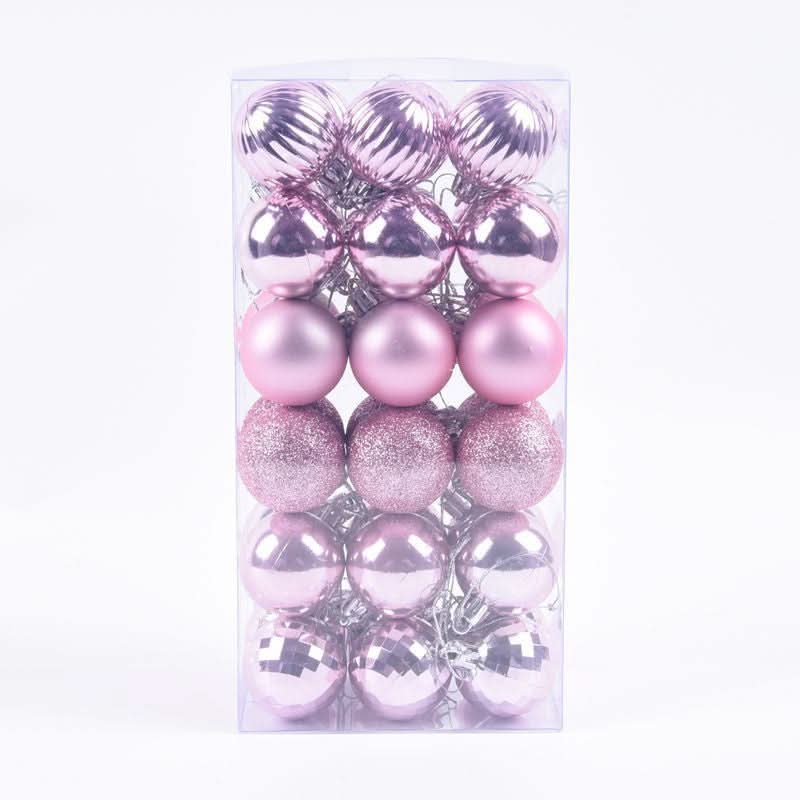 Conjunto de 36 Bolas Coloridas de Natal com Glitter - 4cm