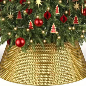 Saia de Natal em Metal Dourado para Árvore - 60x80x25cm