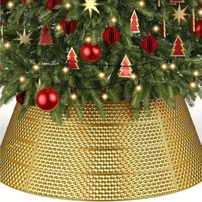 Saia de Natal em Metal Dourado para Árvore - 60x80x25cm