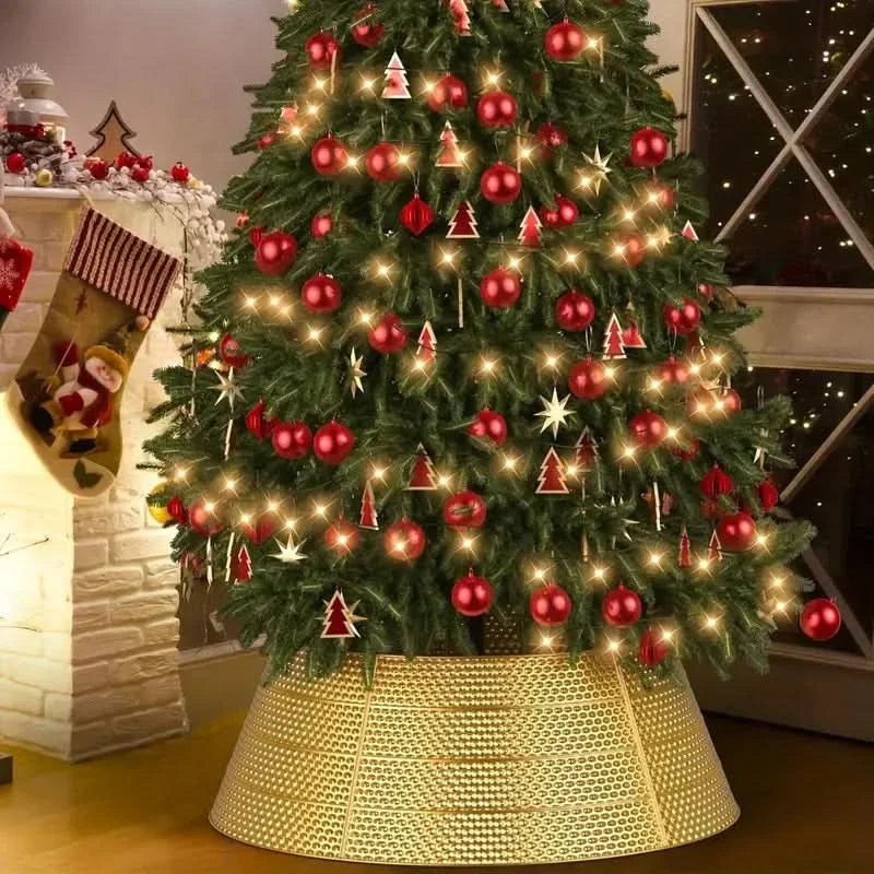 Saia de Natal em Metal Dourado para Árvore - 60x80x25cm