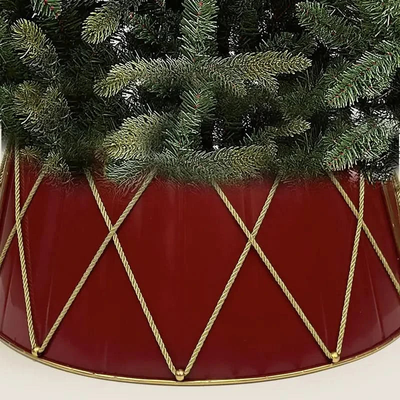 Saia de Natal em Metal com Detalhes em Corda Dourada - 70x50x28cm