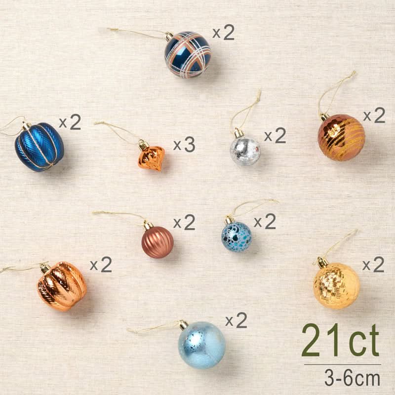 Conjunto de 21 Bolas Decorativas para Natal