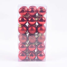 Conjunto de 36 Bolas Coloridas de Natal com Glitter - 4cm
