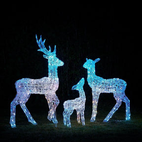 Conjunto de Renas Iluminadas com LED RGB Inteligente e Controle Wi-Fi