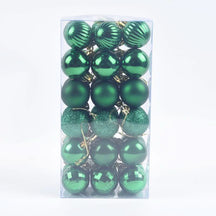 Conjunto de 36 Bolas Coloridas de Natal com Glitter - 4cm